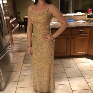 Vintage Prom Dress Floral Pink Backless